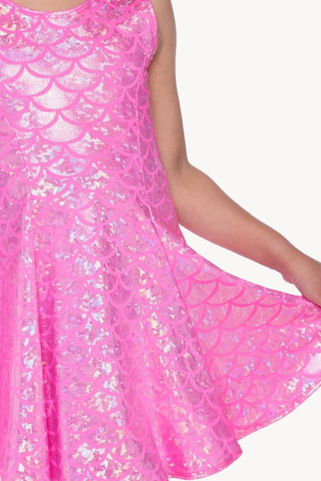 Sleeveless Twirl Dress - Pink Mermaid Glitter