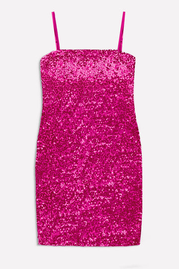 Strappy Sequin Dress - Party Pink