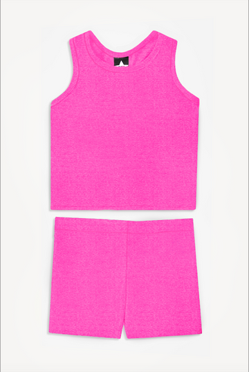 Simply Soft Luxe Cropped Racerback Tank & Tumble Short - Neon Pixie Pink PRE-ORDER SHIPPING STARTS 9/15