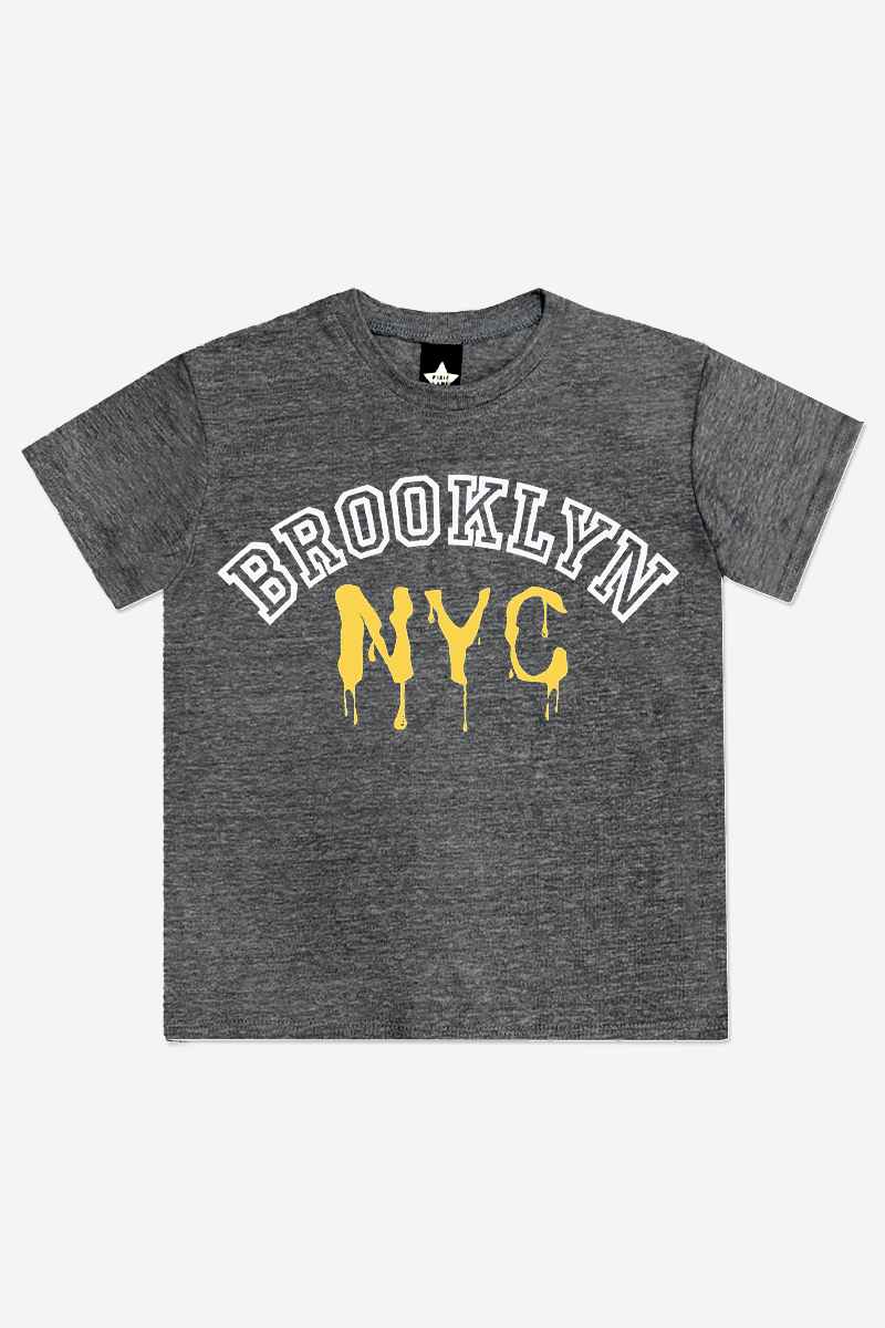 Tri-Blend Short Sleeve Graphic Tee - Heather Black Brooklyn