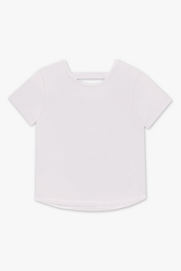 Simply Soft Bar-Back Shirttail Top - White