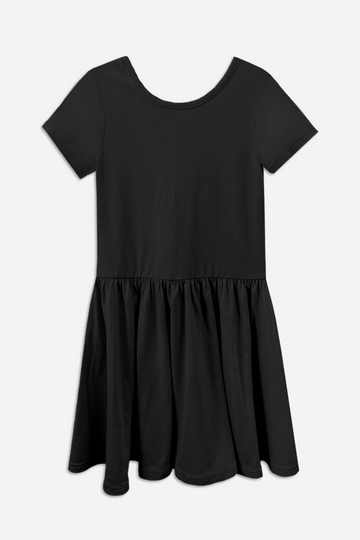 Simply Soft Short Sleeve Be Happy Dress - Black