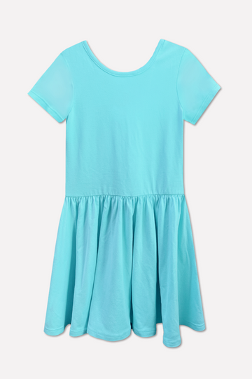 Simply Soft Short Sleeve Be Happy Dress - Tropical Aqua PRE-ORDER SHIPPING STARTS 5/07
