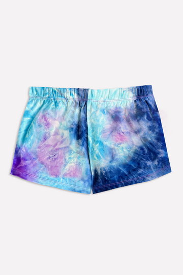 Simply Soft Dolphin Short - Purple Turquoise Tie Dye