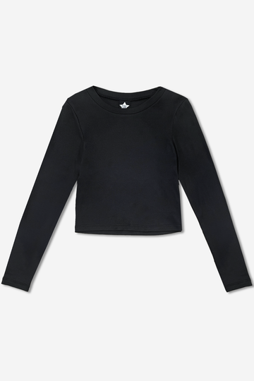 Simply Soft Long Sleeve Fitted Tee - Black