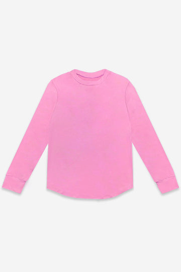 Simply Soft Long Sleeve Shirttail Top - Bubblegum Pink