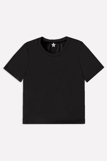 Simply Soft Short Sleeve Fitted Tee - Black