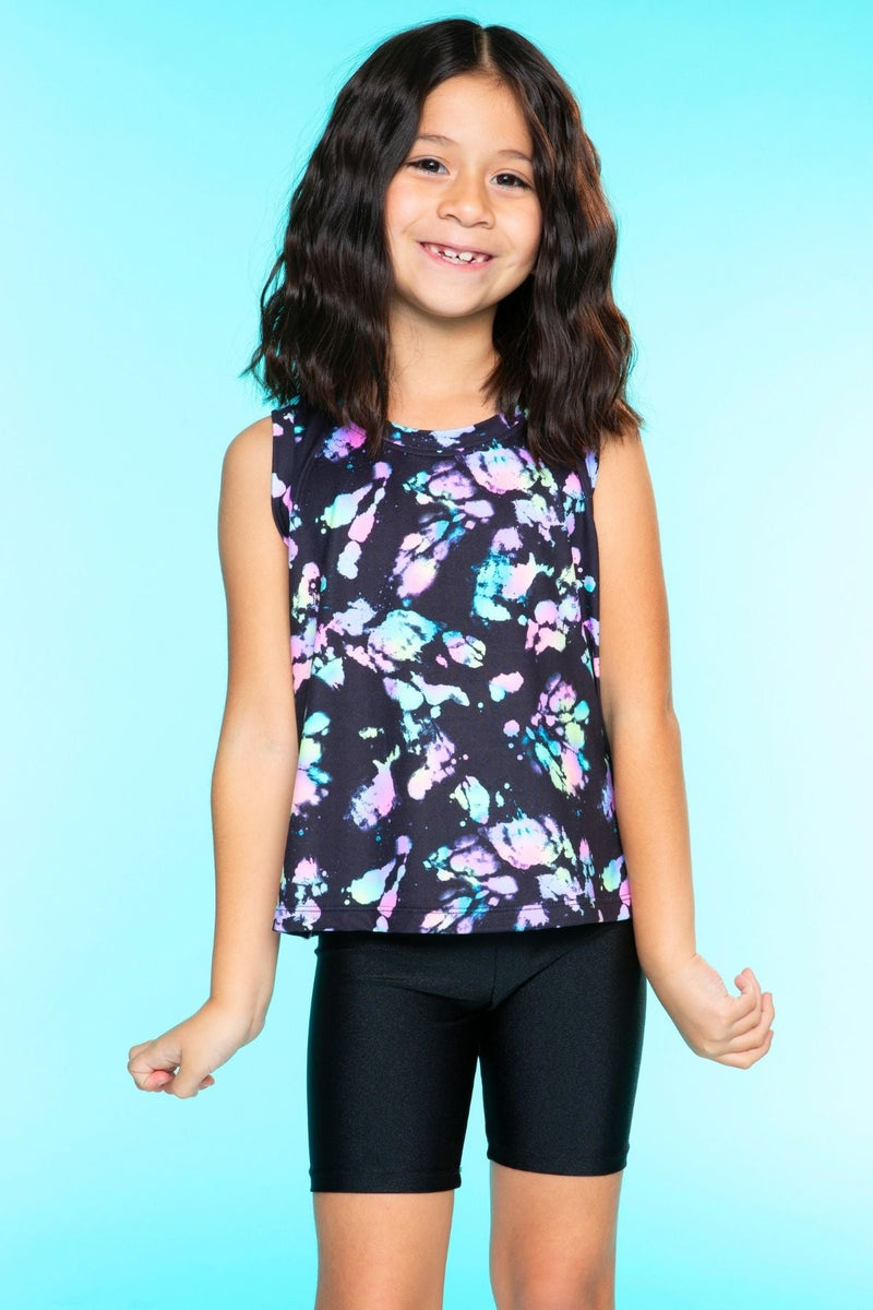 Simply Soft Easy Tank - Black Rainbow Tie Dye