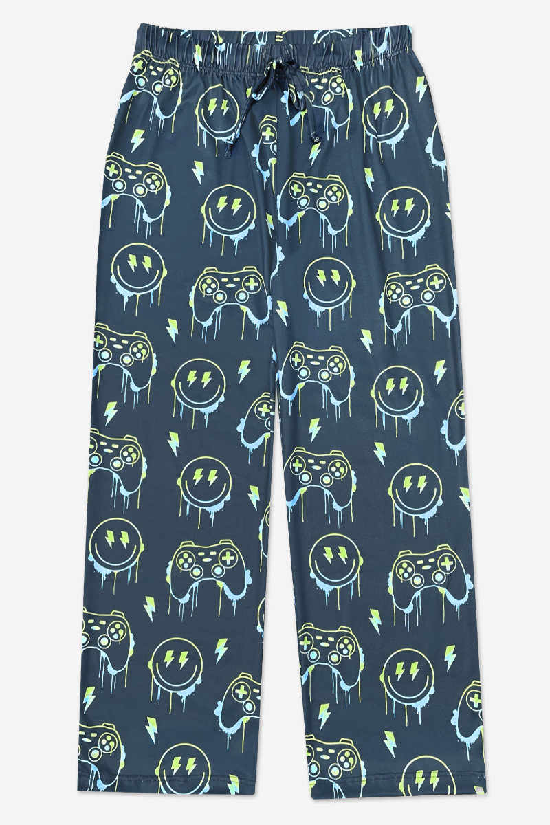 Simply Soft Karate Pant - Blue Video Game Smile