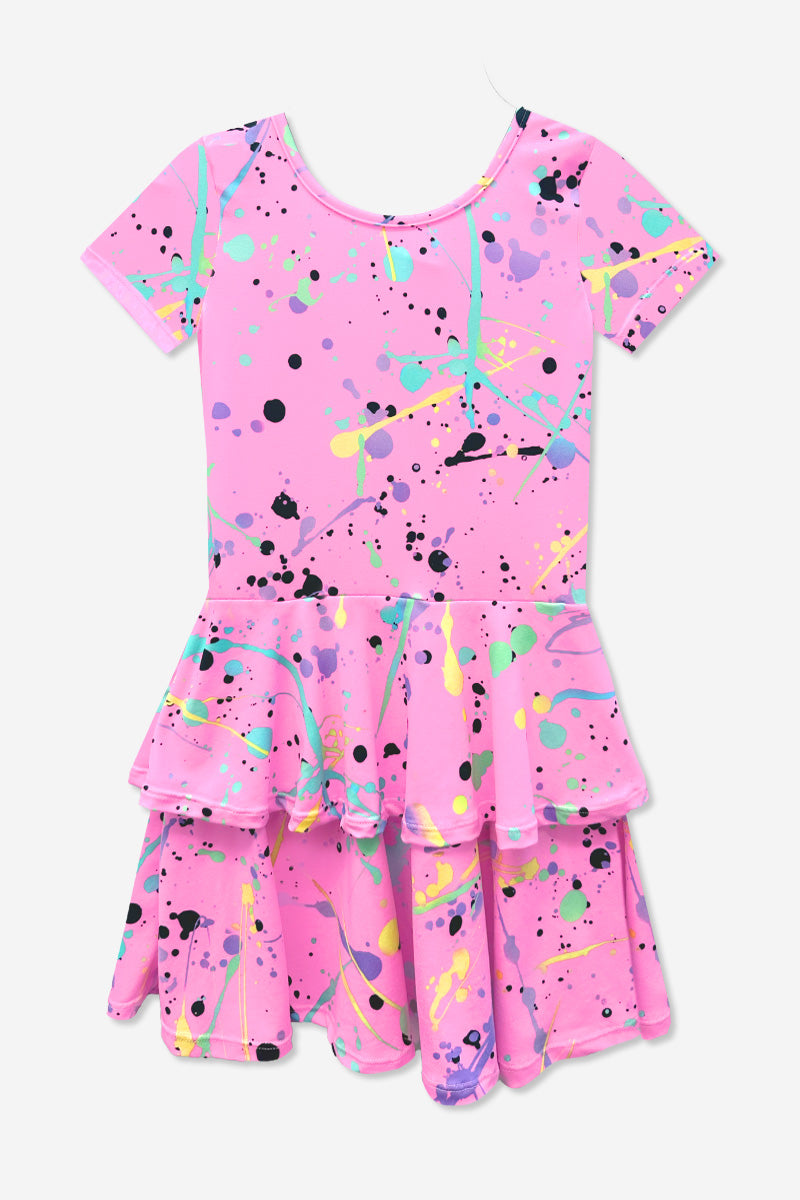 Simply Soft Short Sleeve Ruffle Skirt Dress