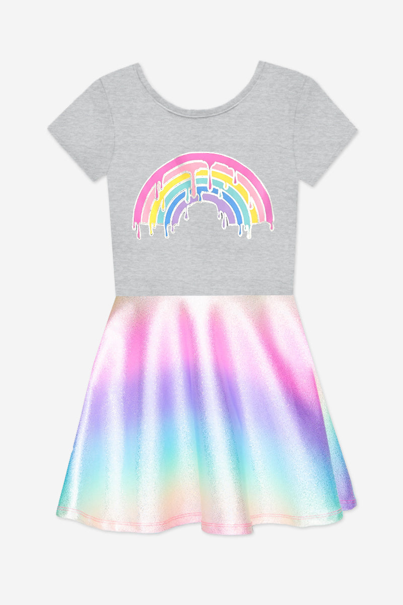 Glitter Short Sleeve Skater Dress