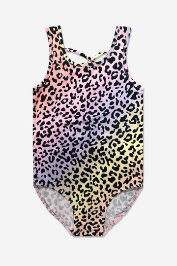 Simply Soft Tank Leotard - Leopard Ombre Sunset