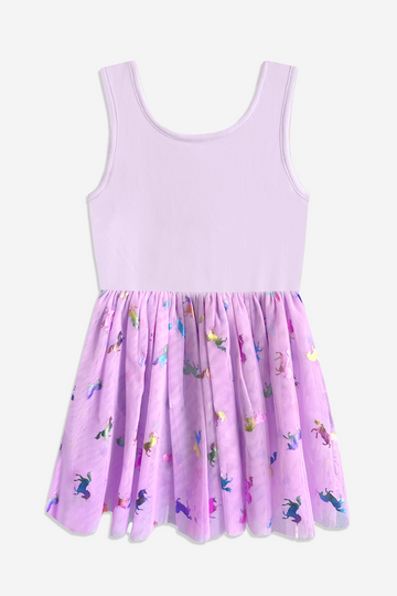 Simply Soft Tulle Leotard - Lilac Foil Unicorns