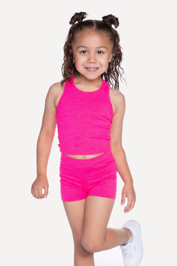 Simply Soft Luxe Cropped Racerback Tank & Tumble Short - Hot Pink