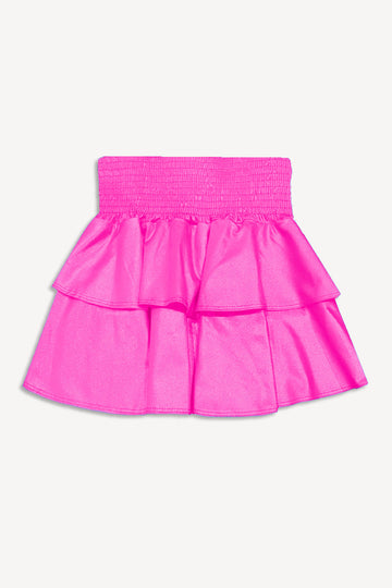 Smocked Skirt - Neon Pink Liquid