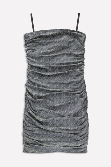 Strappy Ruched Dress - Silver Glitter