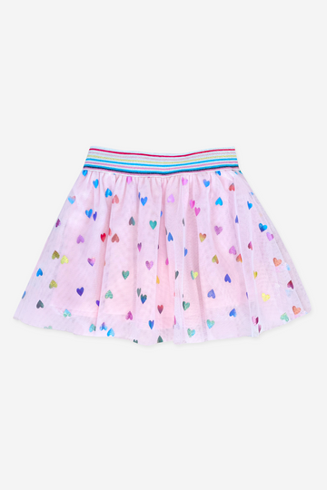 Tulle Skirt - Blush Foil Hearts