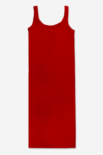 Women’s Seamless Ribbed Midi Tank Dress - Dark Red