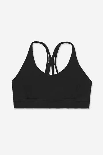 Women's Matte Flex Multi Strap Racerback Sports Bra - Black