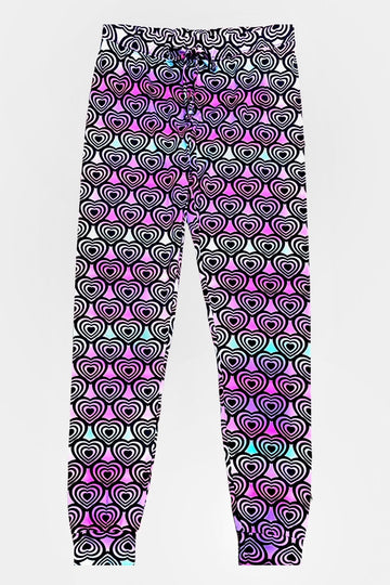 Women's Simply Soft Lounge Pant - Black Pink Ombre Hearts