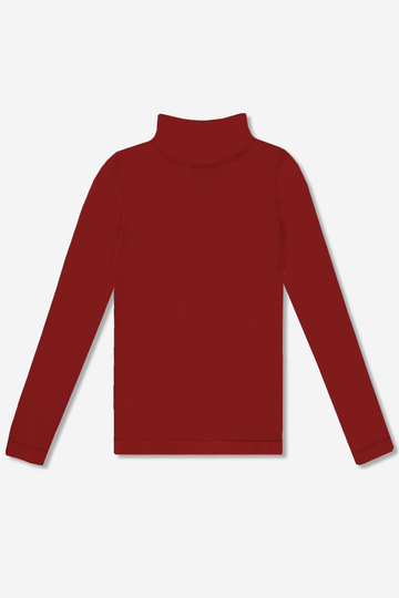Women s Seamless Mock Neck Top Burgundy PixieLane