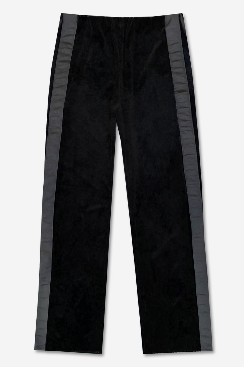 Black Velvet Long Sleeve Wide Leg Crop Pants Set