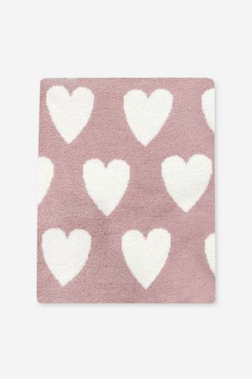 Cozy Travel Blanket - Pink Hearts