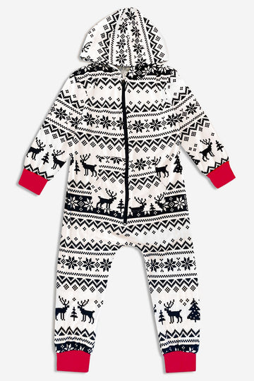 Simply Soft Hooded Zip Onesie - Holiday Faire Isle