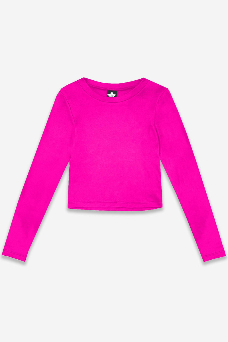 Simply Soft Long Sleeve Fitted Tee - Bright Fuchsia