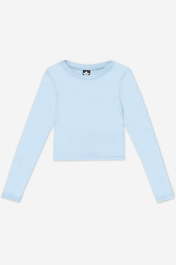 Simply Soft Long Sleeve Fitted Tee - Light Blue