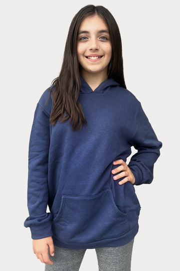 French Terry Heavyweight Over-Sized Long Sleeve Hoodie - Navy Self Love