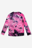 Simply Soft Women's Long Sleeve Crew Top - Neon Pink Black Tie Dye